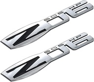 2x Z06 Fender Emblem Replacement For Chevrolet Corvette C5 (Chrome/Black)