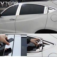Vtear for Honda HRV / VEZEL / HR-V 2015-2021 window BC pillar sticker stainless steel trim strip decorative column post decal exterior accessories garnish