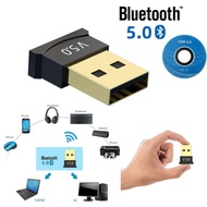 ตัวรับสัญญาณบลูทูธ 5.0 Mini USB Bluetooth V5.0 สีดำ 2 in 1 Bluetooth Adapter Keyboard USB Desktop PC Headset Wireless Bluetooth Adapter supports simultaneous connection of multiple devices