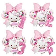 Sanrio Numbered Balloon Set, Hello Kitty Cute Birthday Decoration Package, Hello Kitty Cartoon Foil 