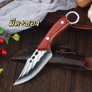 789allshop มีดแล่เนื้ออเนกประสงค์ สันนหา4mm. พร้อมซองหนัง มีดอเนกประสงค์ ใช้งานในครัว403