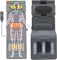 Heating Pad Full Body Massage Mat with Heat 20 Heads Vibrating Massage Mattress Pad,Multifunctional Electric Heated Massage Chair Back Pad for Back Lumbar Leg Pain Relief,Foldable Storage Massage Mat