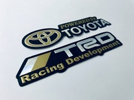 สติ๊กเกอร์ TRD Toyota Racing JDM สติกเกอร์ สีทอง [2ชิ้น] Car Foil Stickers 3D ตัวนูน แต่งรถ ติดรถ ติดกระจก ข้างรถ ท้ายรถ รถยนต์ รถกระบะ Vios Yaris Vigo Revo Fortuner Cross Camry