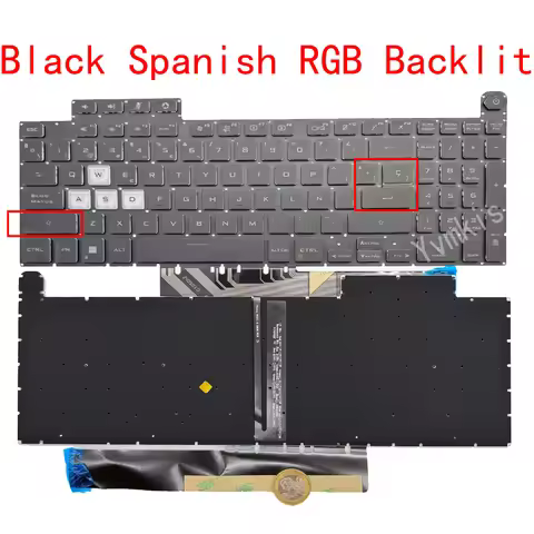 Spanish/SP RGB Backlit Keyboard for ASUS TUF 3 Gaming F15 FA507 FA507R FX507 FX507ZC FX517 FX517Z FX