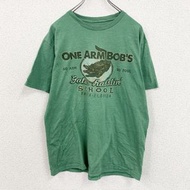 綠色印花短袖T卹（古著）