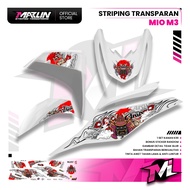 TRANSPARENT STRIPING MIO M3 125 CC MATERIAL LINE PREMIUM QUALITYBENING JAPANESE ARAI CARTOON MOTIF C