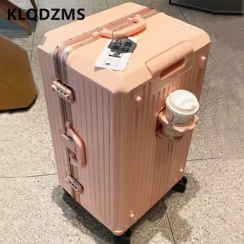 KLQDZMS Aluminum Frame Suitcase Large Capacity Cart Case Cart Style Travel Bag 22"24"26"28"30 Inch U