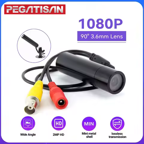 PEGATISAN 1080P AHD Bullet Camera 2MP Mini Metal CCTV 3.6mm Lens Day/Night Vision UTC/4-in-1 OSD 12V