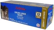Drum Liner Trash Bags, Wing Tie, Black, 55-Gal., 12-Ct. -1221766