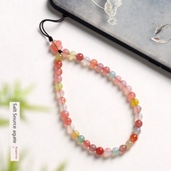 handphone wrist strap handphone sling strap Yanyuan Agate Candy-Colored Lanyard Exquisite Phone Char