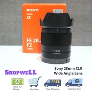 Used Sony 28mm F2.0 FE Full Frame Wide Angle lens for A7 A7ii A7R A7Rii A7S A7Sii A7C E Mount