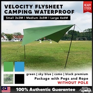 VELOCITY Fly Sheet Camping Waterproof 3x3 3x5 4x6 Large Flysheet Murah Tarp Big Fly Trap 户外遮阳篷帐篷 天幕