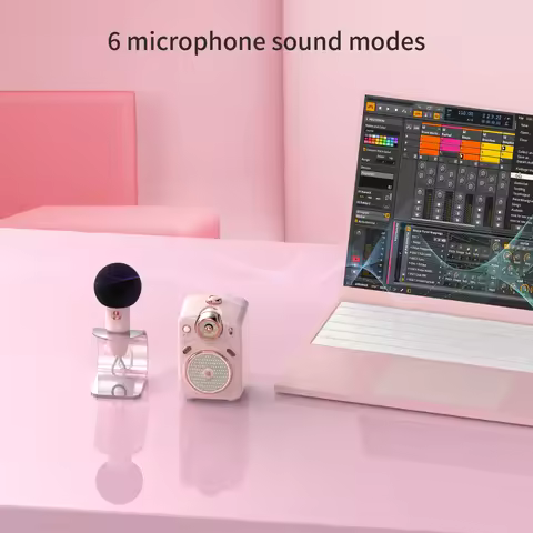 Divoom Fairy-OK Retro Mini Karaoke Speaker with Microphone Karaoke Function with Voice Change, FM Ra
