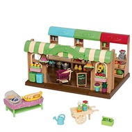 Li'l Woodzeez Store Playset – Hoppin' Farmers Market – 97pc Toy Market Set with Play Food and Shoppi