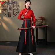 AFALLFOR Chinese Hanfu Dress, Chinese Ethnic Style Chinese Traditional Dress, Hanfu Clothes Hanfu Vintage Stage Dress Ins Hanfu Skirt Dance