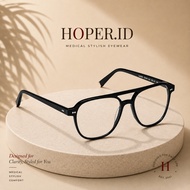 Hoper - BJORN Unisex Aviator Glasses Photochromic Lens Normal Minus Cylinder Frame Moscot Premium