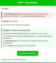 KPN McAfee Subscription Renewal Notice