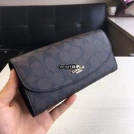 Chris 精品代購 COACH 寇馳 52601 經典防水防刮 咖啡色子母長夾 附零錢袋 長夾  原裝正品 美國代購