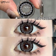 Halloween UYAAI 15MM Enlarge Pupils Colored Black Lenses for Eyes Brown Contact Lens Colorcon High Q