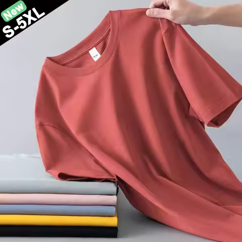 T-Shirts Man Summer Clothing Male Tshirt Cotton Basic Solid Short Sleeves Tee Shirts Female Tops Boy