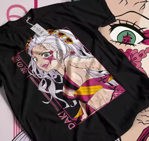 Daki No.6 of First Quarter Moon Demon Slayer Anime Merch Printed Shirt Japanese Manga Style Unisex 1