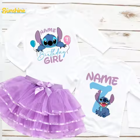 Birthday Girl Tutu Set Kids Girls Matching Outfits Kids Dress Girls TShirt Party 5th 6th 7th 3rd Cus