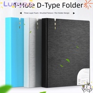 LUOYAO Display Book, Waterproof PP A4 File Folders,  D-Shaped Binder 4 Hole Ring Binder Folder Offic
