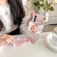 เคสโทรศัพท์มือถือ Samsung ZFold7 Fold5 Fold6 W23 W24 W22 พร้อมสายรัดสร้อยคอและขาตั้งลายเรือใบสไตล์ญี