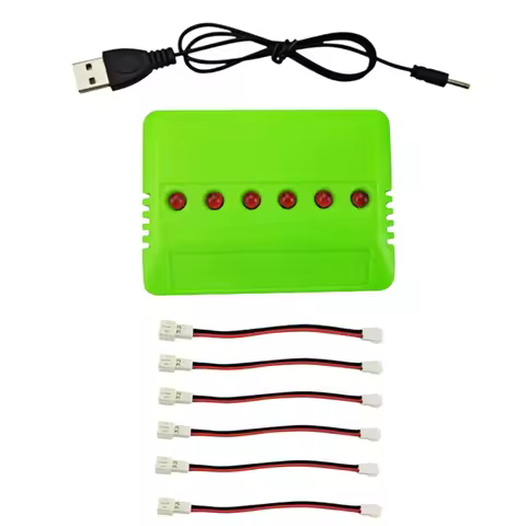 6 Port USB LiPo Balance Charger W PH2 0 Charging Cable Wire for WLtoys V911 F929 F939 RC Drone 3.7V 