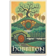 Hobbiton Vintage Travel Poster Lord of The Rings Moive Poster Wall Art Picture Painting Poster Canva