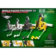 RAPIDO RACING SINGLE FOOTREST Y15ZR Y16ZR LC135 V8 GSX VF3 RS150 RSX RFS150 RAIDER BLACK SILVER FOOT