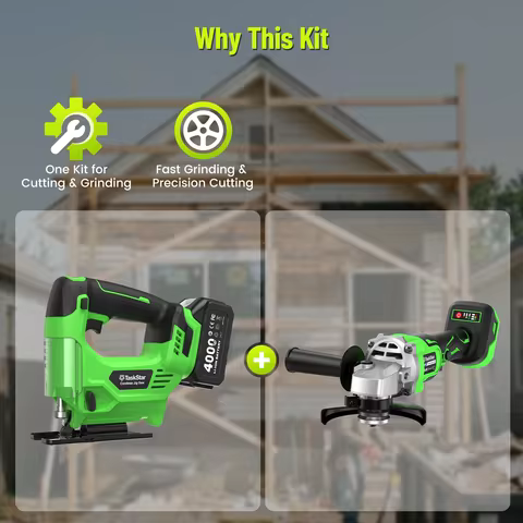 Taskstar Jig Saw Tool & Angle Grinder Electric Brushless Cordless Polishing Cutting Machine 9 Blades