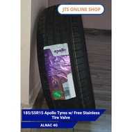 185/55R15 Apollo Tyres ALNAC 4G w/ Free Stainless Tire Valve