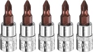 HARFINGTON 5pcs PZ1 Phillips Bit Socket 1/4" Square Drive Cross Head Extension Impact Bit Power Nut 