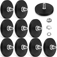 Rubber Coated Magnet Neodymium Magnet Base with Rubber Coating Anti Scratch Magnet with Rubber Coated and M6 Male Thread Rubber Coated Magnets with Bolts and Nuts Lighting Camera Tools (10 Packs)