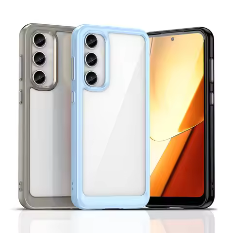For Samsung Galaxy S23 FE Case For Samsung S23 FE Cover TPU Border Acrylic Backplane Protective Phon
