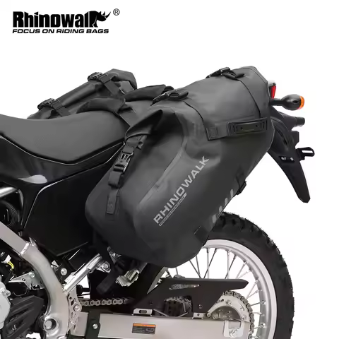 Rhinowalk Motorcycle Bag 2 Pcs 100%Waterproof 18L/28L/48L Universal Fit Motorcycle Pannier Bag Saddl