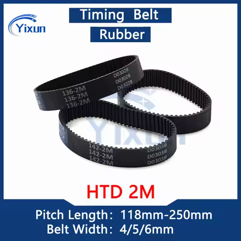 HTD 2M Close Rubber Timing Belt Width 4/5/6mm Length 118 120 126 130 136 142 158 160 162 168mm 2M Dr