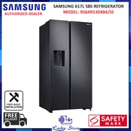 (Bulky) SAMSUNG RS64R5304B4/SS 617L 2 DOOR SIDE BY SIDE REFRIGERATOR WITH WATER DISPENSER, FREE DELIVERY, RS64R5304B4