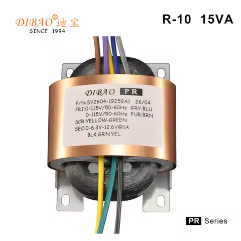 DIBAO HIFI AUDIO R CORE POWER TRANSFORMER PR SERIES R-10 INPUT0-115V,0-115V OUTPUT load voltage 0-6.