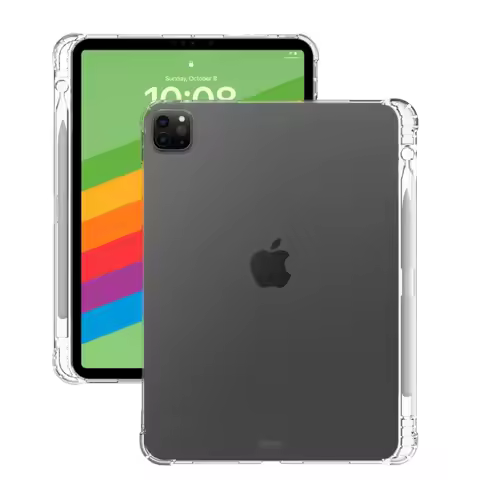 Transparent TPU Case For iPad Pro 13 inch 2024 A2925 M4 Silicon Soft With Pencil Holder Cover for ip