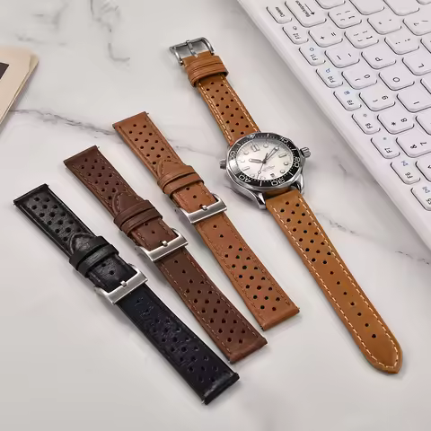 Vintage Genuine Leather Strap For Samsung Galaxy Watch 6/5/4 Pro Soft Cowhide Breathable Wristband 1