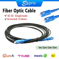 SC-SC Singlemode Simplex Armoured LSZH 3.0mm Fiber Optic Patch Cable 1m 2m 3m 5m