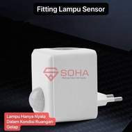 ART-082 Fitting Lampu Sensor Gerak Colokan Dinding EU Plug Auto On Off Otomatis Deteksi Gerak PIR In