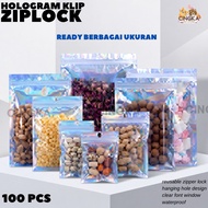 HP 100PCS Hologram Ziplock Plastic Clips ZipperBENING Accessories Freebies Packaging Plastic Souveni