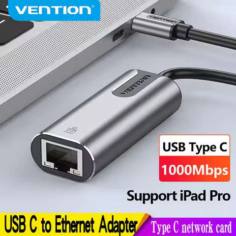 Vention USB Type C Ethernet Adapter USB C to RJ45 Lan Adapter for MacBook Pro Samsung Galaxy S9 Type