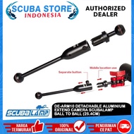 DE-ARM10 Detachable Aluminum Scubalamp Extend Camera Arm Ball to Ball 10 inch 25.4cm Video Light Und