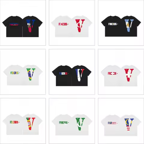 World Flag Streetwear T Shirt Vlone Friends National Flags Graphic Top Casual Daily Wear Gift Fashio