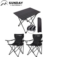 Sunday Outdoor Foldable Camping Table & 2 Chairs Set | Portable Picnic Dining Table with Carry Bag M