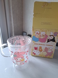 花茶杯7-11. Sanrio Love,雙層玻璃杯一